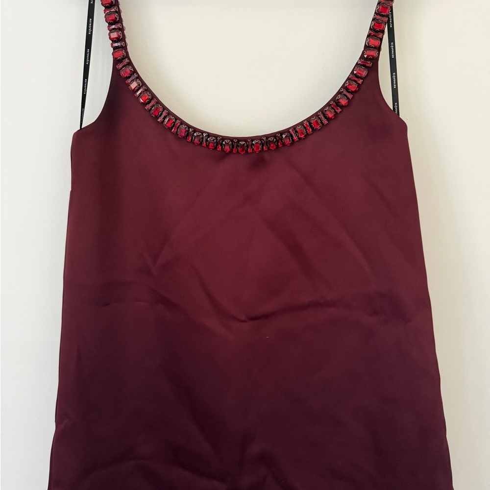 Retrofete Burgundy Embellished Mini Dress Reilly Dress in Port - Picture 6 of 9